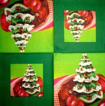 195 Weihnachten Blumen - 3-lagig (rot) - Ihr